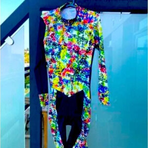 PRIMAL  Sz L Padded Seat Long Sleeve Biking Unitard One Piece